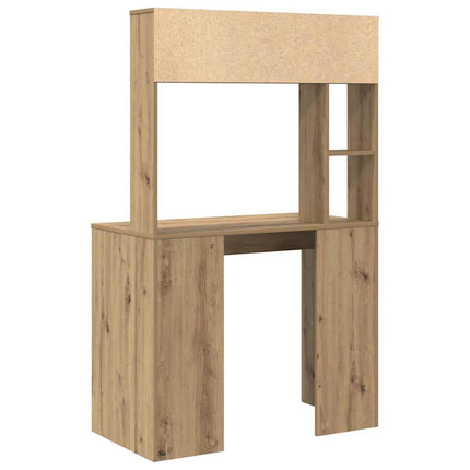 Skrivbord med hylla Artisan Ek 91 x 50 x 149 cm Konstruerat trä