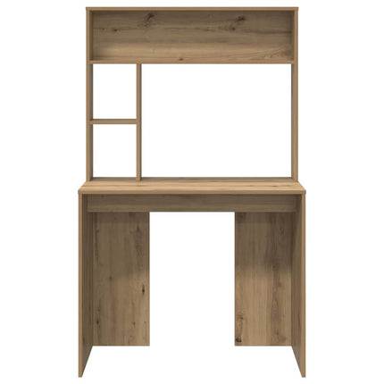 Skrivbord med hylla Artisan Ek 91 x 50 x 149 cm Konstruerat trä