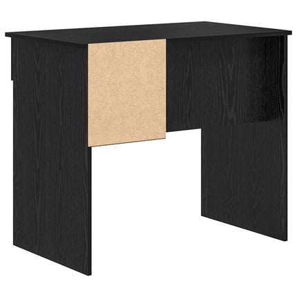 Skrivbord med låda Svart Ek 90 x 49 x 75 cm Konstruerat trä