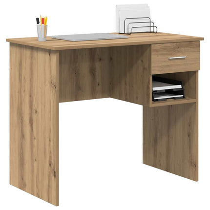 Skrivbord med låda Artisan Ek 90 x 49 x 75 cm Konstruerat trä