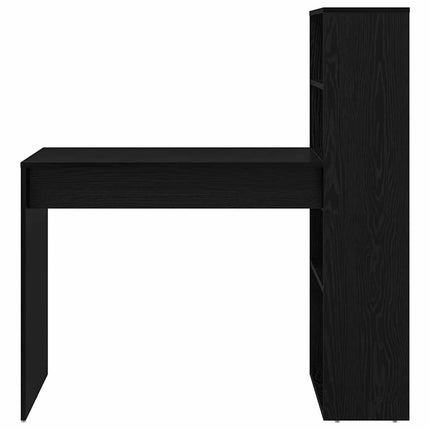 Skrivbord med hylla Svart Ek 113 x 54 x 120 cm Konstruerat trä