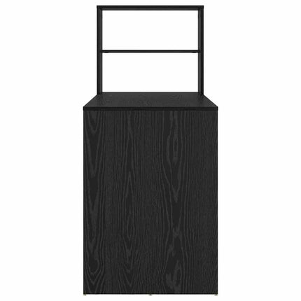 Skrivbord med hylla Svart Ek 113 x 54 x 120 cm Konstruerat trä