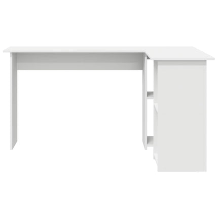 Skrivbord med hylla Vit 142 x 102 x 73 cm Konstruerat trä