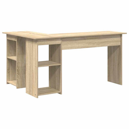 Skrivbord med hylla Sonoma-ek 142 x 102 x 73 cm Konstruerat trä