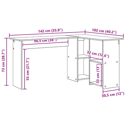Skrivbord Artisan Ek 142 x 102 x 73 cm Konstruerat trä