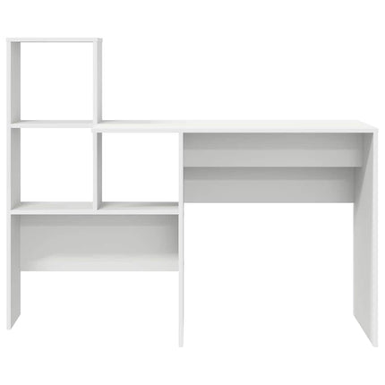 Skrivbord med hylla Vit 131,5 x 50 x 106,5 cm Konstruerat trä