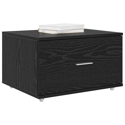 Lådans skåp med hjul Svart Ek 55 x 45 x 31 cm