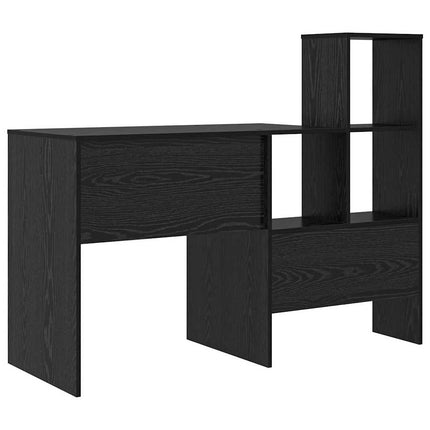 Skrivbord med hylla Svart Ek 100 x 40 x 90 cm Konstruerat trä