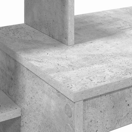 Skrivbord med hylla Betonggrå 100 x 40 x 90 cm Konstruerat trä