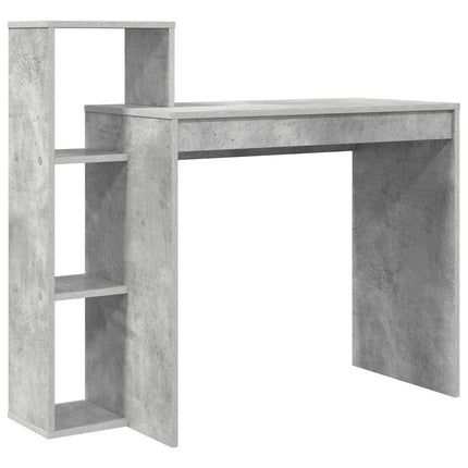 Skrivbord med hylla Betonggrå 100 x 40 x 90 cm Konstruerat trä