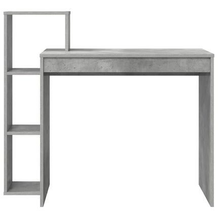 Skrivbord med hylla Betonggrå 100 x 40 x 90 cm Konstruerat trä