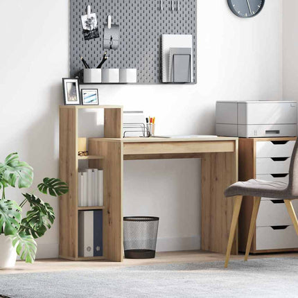 Skrivbord med hylla Artisan Ek 100 x 40 x 90 cm Konstruerat trä