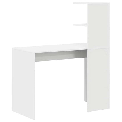 Skrivbord med hylla Vit 102 x 50 x 124 cm Konstruerat trä