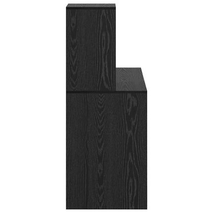 Skrivbord med hylla Svart Ek 102 x 50 x 124 cm Konstruerat trä