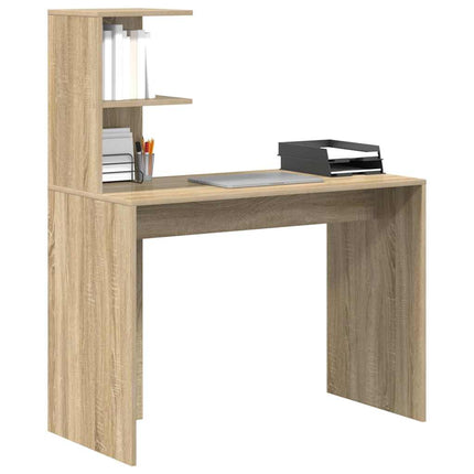 Skrivbord med hylla Sonoma ek 102 x 50 x 124 cm Konstruerat trä
