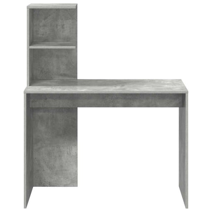 Skrivbord med hylla Betonggrå 102 x 50 x 124 cm Konstruerat trä