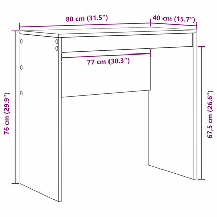 Skrivbord Betonggrå 80 x 40 x 76 cm