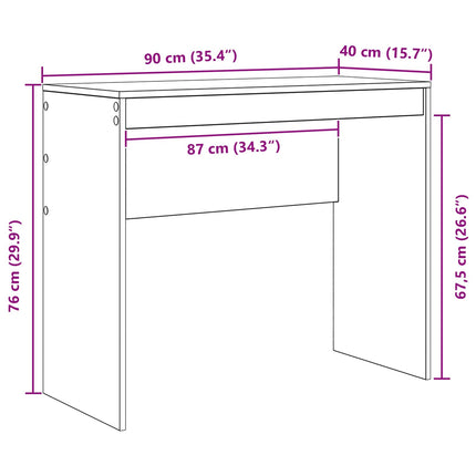 Skrivbord Vit 90 x 40 x 76 cm