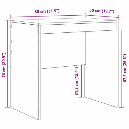 Skrivbord Rökt ek 80 x 50 x 76 cm
