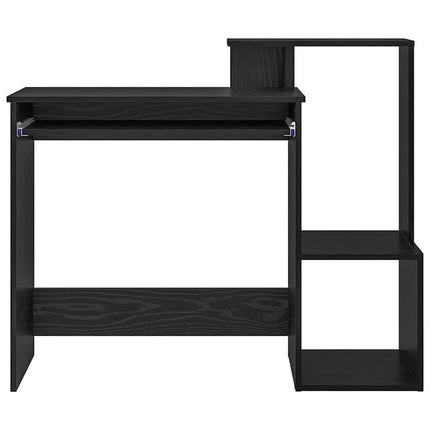 Skrivbord med låda Svart Ek 106 x 41 x 88.5 cm Konstruerat trä
