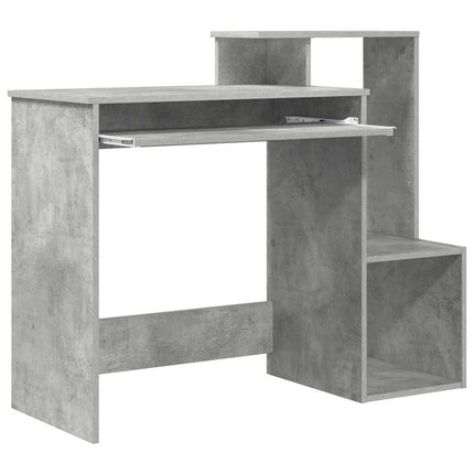 Skrivbord med låda Betonggrå 106 x 41 x 88.5 cm Konstruerat trä