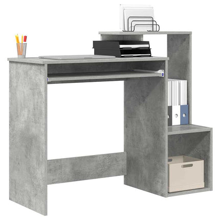 Skrivbord med låda Betonggrå 106 x 41 x 88.5 cm Konstruerat trä