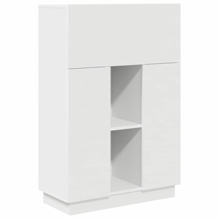 Skrivbord med hylla Vit 71.5 x 31.5 x 106.5 cm Konstruerat trä