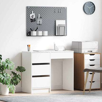 Skrivbord med låda Vit 90 x 37.5 x 75 cm Konstruerat trä