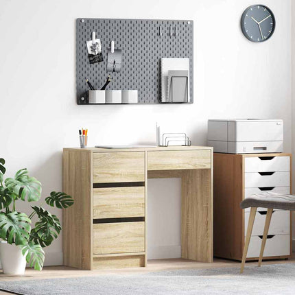 Skrivbord med låda Sonoma-ek 90 x 37.5 x 75 cm Konstruerat trä