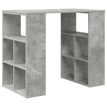 Skrivbord med hylla Betonggrå 90 x 50 x 75 cm Konstruerat trä