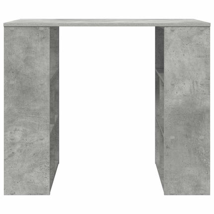 Skrivbord med hylla Betonggrå 90 x 50 x 75 cm Konstruerat trä