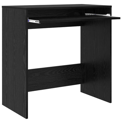 Skrivbord med låda Svart Ek 77.5 x 43 x 79 cm Konstruerat trä
