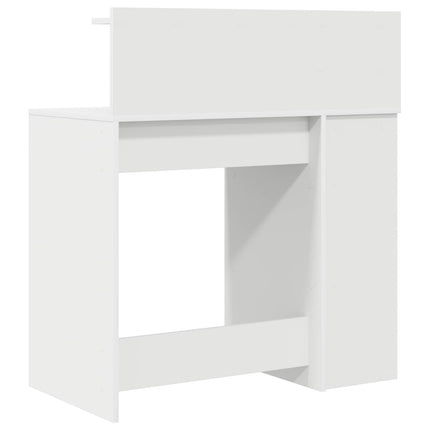 Skrivbord med hylla Vit 90 x 48 x 101,5 cm Konstruerat trä
