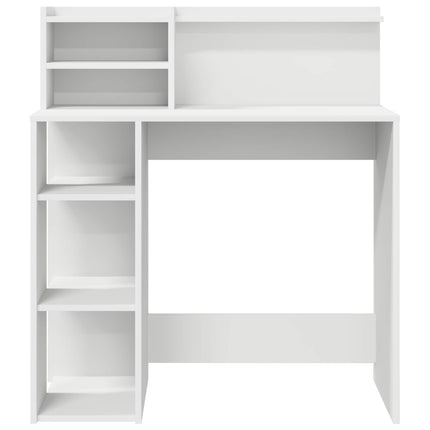 Skrivbord med hylla Vit 90 x 48 x 101,5 cm Konstruerat trä