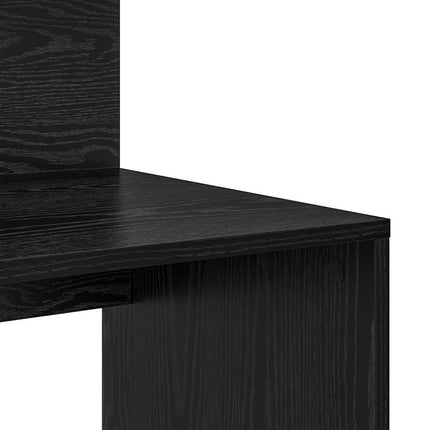 Skrivbord med hylla Svart Ek 90 x 48 x 101,5 cm Konstruerat trä