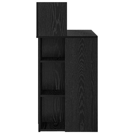Skrivbord med hylla Svart Ek 90 x 48 x 101,5 cm Konstruerat trä