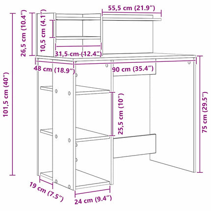 Skrivbord Gammalt trä 90 x 48 x 101,5 cm Konstruerat trä