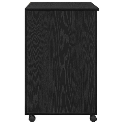 Skrivbord med Hjul Svart Ek 91 x 50 x 77 cm Konstruerat trä