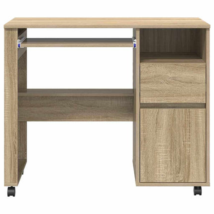 Skrivbord med Hjul Sonoma-ek 91 x 50 x 77 cm Konstruerat trä