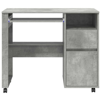 Skrivbord med Hjul Betonggrå Konstruerat trä 91 x 50 x 77 cm