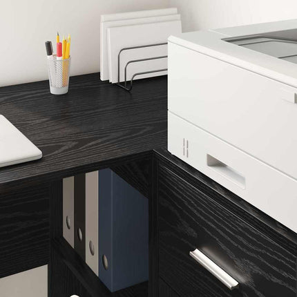 Sideboard med låda Svart Ek 38 x 34 x 75 cm