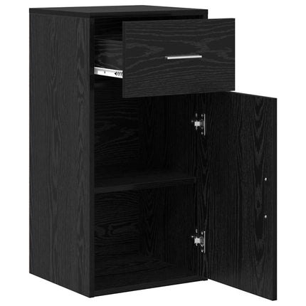 Sideboard med låda Svart Ek 38 x 34 x 75 cm