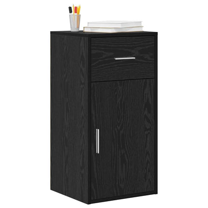 Sideboard med låda Svart Ek 38 x 34 x 75 cm