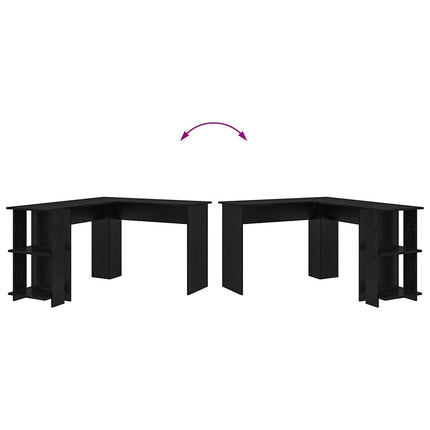 Hörnskrivbord Svart Ek 140 x 113,5 x 75 cm Konstruerat trä