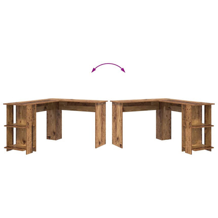 Hörnskrivbord Gammalt trä Konstruerat trä 140 x 113,5 x 75 cm