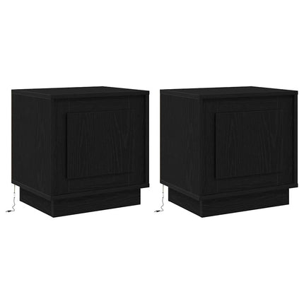 Nattduksbord 2 pcs Svart 44 x 34,5 x 45 cm Konstruerat trä