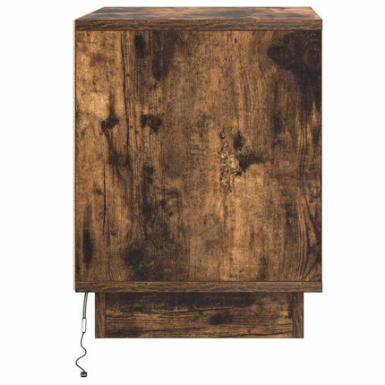 Nattduksbord 2 pcs Rökt ek 44 x 34,5 x 45 cm Konstruerat trä