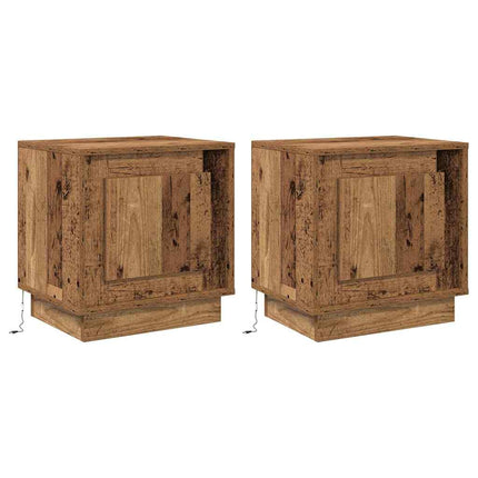 Nattduksbord 2 pcs Gammalt trä 44 x 34,5 x 45 cm