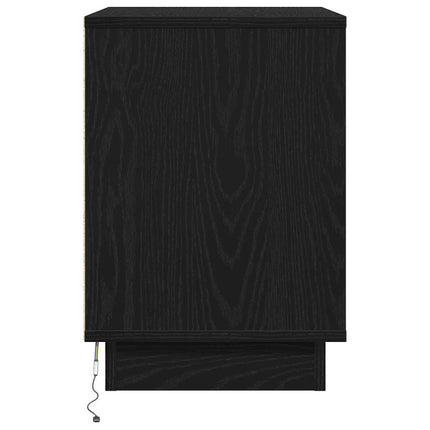 Nattduksbord 2 pcs Svart Ek 50 x 34,5 x 50 cm Konstruerat trä