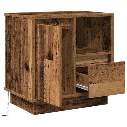 Nattduksbord Gammalt trä 50 x 34,5 x 50 cm Konstruerat trä